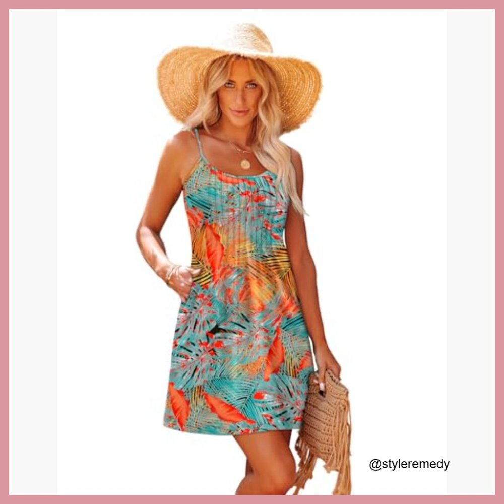 Polyester Spandex Blend Spaghetti Strap Sundress … - image 3